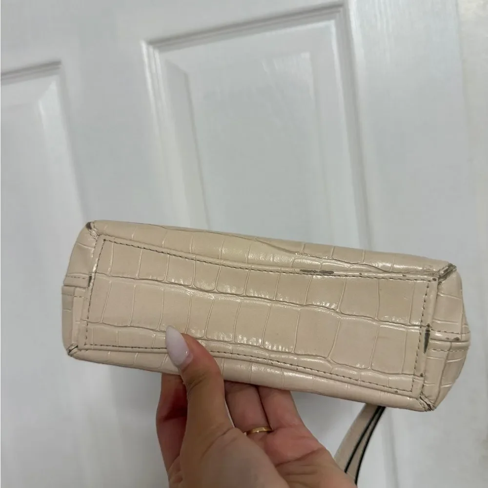Kate Spade Beige Croc-Embossed Wristlet